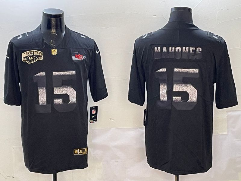 Men Kansas City Chiefs #15 Mahomes Black 2025 Nike Fashion Limited NFL Jersey style 5